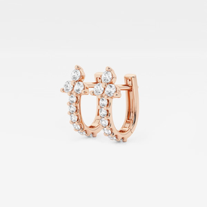 Boucles d'oreilles créoles Huggie en diamant de laboratoire rond de 0,5 carat, élégantes et minimalistes, pour un usage quotidien - Product Image 2