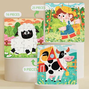 Livre <span class=keywords><strong>de</strong></span> puzzles magnétiques en papier pour enfants, jouets éducatifs Montessori, <span class=keywords><strong>jeux</strong></span> sensoriels pour enfants, <span class=keywords><strong>jeux</strong></span> <span class=keywords><strong>de</strong></span> voyage, cadeau, dinosaures, sirènes, ferme - Product Image 4