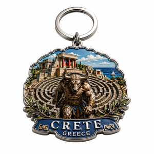 Llavero de Metal Esmaltado con Logotipo Personalizado, Recuerdo Promocional de <span class=keywords><strong>Grecia</strong></span>, Isla de <span class=keywords><strong>Crete</strong></span>, Diseño Gratuito para Regalos - Product Image 2