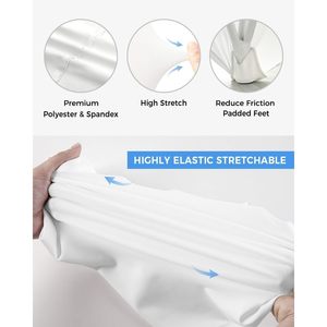 Elegante cubierta de mesa de Spandex a cuadros de Búfalo Blanco y Negro equipada para mesas rectangulares de 6 pies, esencial para fiestas, hoteles de Marca en Stock - Product Image 4