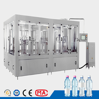 Machine automatique de remplissage d'eau pour bouteilles en plastique PET 3 en 1 : rinçage, remplissage, bouchage - Installation d'usine d'eau pure