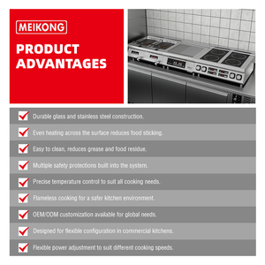 Plancha de Inducción Comercial de Acero Inoxidable 304, Equipo de Cocina Eléctrico, Parrilla <span class=keywords><strong>Plana</strong></span> para Restaurante, Calentamiento Rápido - Product Image 4