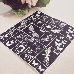 Reutilizable cara cuerpo pintura tatuaje plantilla pegatina temporal aerógrafo geométrico Floral <span class=keywords><strong>flor</strong></span> dedo mano tatuaje pegatina - Product Image 6