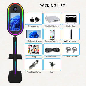 Máquina de fotomatón con espejo para selfies para eventos de boda con caja de cámara de pantalla táctil y soporte de impresora, fotomatón con espejo mágico ovalado - Product Image 5
