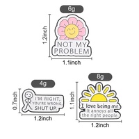 Badge en émail à thème citation amusante sur l'attitude personnelle pour sac, chapeau, vêtement et ornement de style personnel