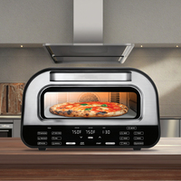 Four à pizza électrique tout-en-un GTPZ15 de 12 pouces en acier inoxydable pour comptoir, friteuse à air 800W, 6 préréglages, sans fumée