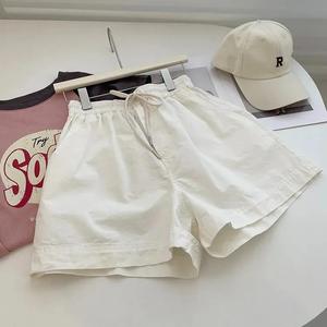 กางเกง3ส่วนเอวสูงผ้าฝ้ายแท้สำหรับผู้หญิงกางเกงกีฬาขากว้างแบบลำลองสำหรับฤดูร้อน - Product Image 6