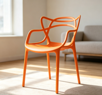Chaise de salle à manger moderne en plastique, mobilier de maison, chaise de loisirs pour salon, chaise d'extérieur avec dossier durable et imperméable