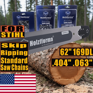 Disponibilità USA: Barra guida solida da 62 pollici per motosega, passo .404, spessore .063, 169 maglie di trasmissione, per motoseghe Full Chisel e Skip Ripping, modello ST 088 MS880 - Product Image 3