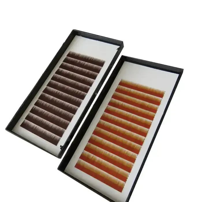 LashPlus, оптовая продажа, 35 мм, темно-коричневые прямые, частная этикетка, цветные накладные брови