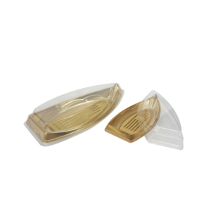 Contenedor de Sushi Dorado de Plástico al por Mayor, Envase Desechable de PET de Grado Alimenticio con Forma de Barco para Restaurantes Asiáticos, Caja de Embalaje para Sushi con Tapa Transparente - Product Image 6