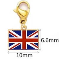 Pendentif Breloque Drapeau National Personnalisé en Acier Inoxydable avec Fermoir Mousqueton pour Bracelet et Collier – Vente en Gros