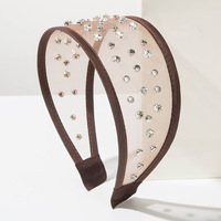 Serre-tête léger en tulle transparent pour femme avec strass incrustés, accessoire de cheveux tendance pour soirée, personnalisation possible