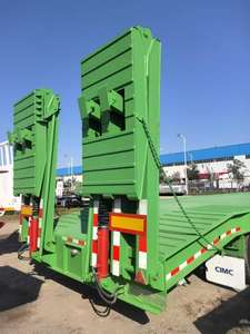CIMC 80ton 17,3 M Cubierta de caída de cama baja Cargador de cama baja Remolque Lowboy con rampa hidráulica Precio de semi camión - Product Image 2