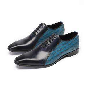 Britannique rétro Derby hommes peau de vache chaussures faites à la main bout carré lacets décontracté vêtements d'affaires en cuir commerce extérieur - Product Image 2