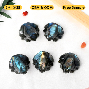 Figurines de grenouilles en labradorite sculptées à la main - Décoration animale en cristal en gros - Product Image 5
