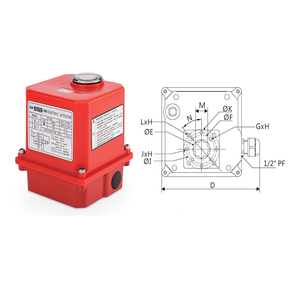 ตัวกระตุ้นแบบหมุนได้ 1/4 รอบ UNID ของไต้หวัน มาตรฐาน ISO5211 แบบลูกบอล 220VAC 110VAC 24VDC 12VDC  รับผลิตตามแบบ OEM - Product Image 4