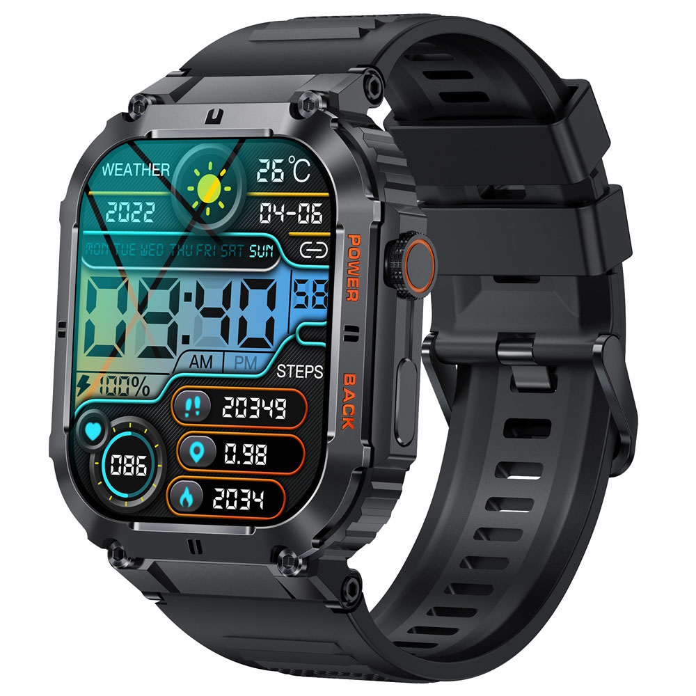 Orologio Sportivo Digitale Uomo – LED, Impermeabile 5ATM, Militare, Sveglia, Cronometro, Gomma, 4,7 Cm - 2
