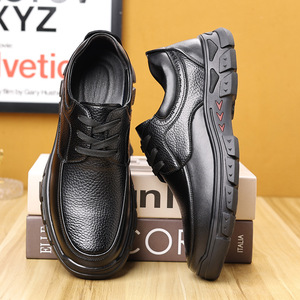 Zapatos de Hombre Negros de Cuero con Cordones, Estilo Casual de Negocios, Color Sólido, Hechos en Wenzhou - Product Image 3