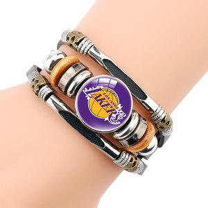 Pulsera de Cuero Personalizable con Insignia de Club de Béisbol <span class=keywords><strong>NBA</strong></span>, Accesorios de Aleación para Regalos de Eventos Deportivos - Product Image 5