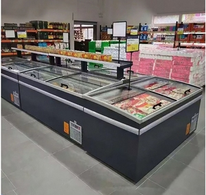 Congélateur horizontal commercial pour supermarché, îlot de présentation, 1000L, <span class=keywords><strong>gris</strong></span> foncé/noir, pour crème glacée et fruits de mer, double usage - Product Image 4