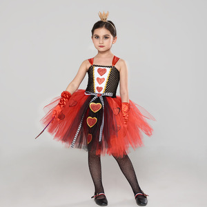 Venta al por mayor <span class=keywords><strong>amor</strong></span> corazón rojo vestido Halloween Cosplay reina tutú vestido juego de rol disfraz con corona Accesorios - Product Image 5