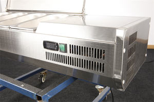 Nouveau produit bar à salade de haute qualité réfrigérateur 4 casseroles en acier inoxydable <span class=keywords><strong>pizza</strong></span> salade <span class=keywords><strong>vitrine</strong></span> - Product Image 6