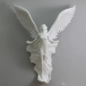 Scultura da Parete in Vetroresina a Forma di <span class=keywords><strong>Ali</strong></span> <span class=keywords><strong>d</strong></span>'<span class=keywords><strong>Angelo</strong></span> su Larga Scala Personalizzata per Hall di Hotel e Progetti di Ville, Statua Decorativa Moderna in FRP da Appendere - Product Image 2