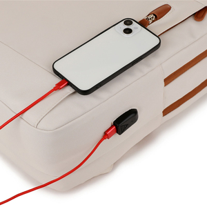 Biểu Tượng Tùy Chỉnh Phong Cách Hiện Đại Không Thấm Nước Oxford Máy Tính Xách Tay Ba Lô Với USB Sạc Cổng Dây Kéo Đóng Cửa Và Da Dấu - Product Image 6