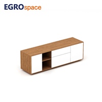 Meuble de bureau commercial EGROspace, tiroir à dossiers, porte coulissante en bois, armoire de rangement modulaire