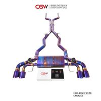 Tuyaux d'échappement Catback en titane purifié de haute qualité, couleur violet brûlé, avec valves et télécommande pour BMW F91 92 93 M8 4.4T
