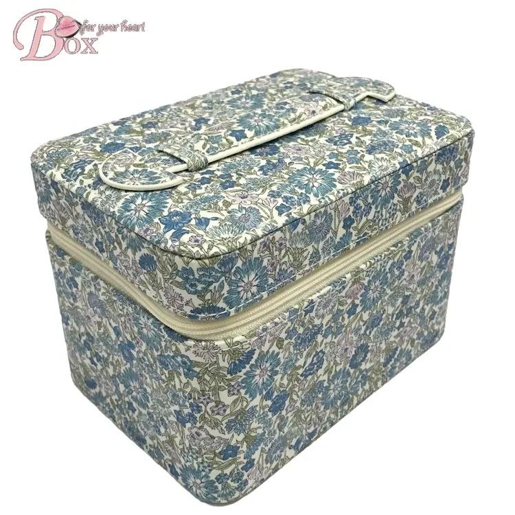 Papel algodão pano espelho alça organizada caixa favor embalagem armazenamento caixa presente padrão floral