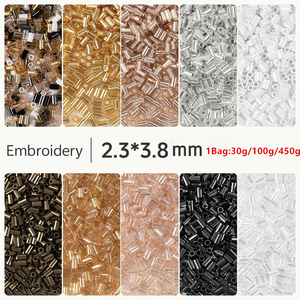 자수용 2.3*3.8mm 유리 튜브 비즈 자수 기계용 보석 제작 팔찌 제작 헤어 바느질 공예 - Product Image 2