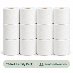 Rollo de papel higiénico de marca privada, pulpa virgen, rollo pequeño, gofrado, perforado, en caja preempaquetada para compra en cadena a precio de descuento - Product Image 1