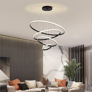 <span class=keywords><strong>Lampadario</strong></span> a Sospensione Moderno Decorativo per Soggiorno e Hotel, Nuovo Design a 3 Anelli, Lussuoso <span class=keywords><strong>Lampadario</strong></span> LED Rotondo Dorato - Product Image 3
