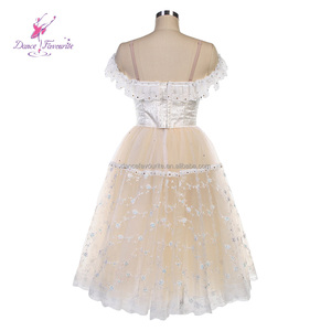 B24122 Elfenbeinfarbenes Romantisches Ballett-Tutu für Wettbewerbe Bühnenauftritte Tanzkostüme der Coppélia-Variation - Product Image 2