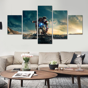 Le plus récent Iron Man Tony Stark <span class=keywords><strong>peinture</strong></span> <span class=keywords><strong>moderne</strong></span> sur toile Art mural 5 panneaux <span class=keywords><strong>peinture</strong></span> imprimée décorations pour la maison personnage de Film - Product Image 3