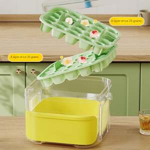 Bac à glaçons en plastique de qualité alimentaire, portable, durable, capacité de 500 ml, boîte à glaçons à presser pour le thé, le café, le jus - Product Image 4