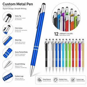 Promotional Custom Metal Pen <b>Stylus</b> <b>Touch</b> <b>Screen</b> Ballpoint Pen Spray Painted Aluminum Body <b>With</b> Logo Brand for Gift Wholesale - Product Image 2