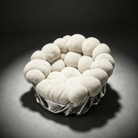 Sillón Individual Contemporáneo en Forma de Nube, Tapizado en Felpa Suave Tipo Teddy, con Base Plateada Brillante para Decoración del Hogar