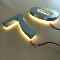 Enseignes LED 3D, lettres lumineuses, enseignes extérieures personnalisées pour entreprises, enseignes de bâtiment en métal inoxydable, lettres en relief LED, enseignes LED intérieures pour bureaux