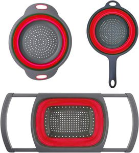 Ensemble de passoires pliables réglables en <span class=keywords><strong>plastique</strong></span> pour évier, multifonctionnelles pour fruits, légumes et aliments, pour la cuisine domestique, pour égoutter et laver - Product Image 3