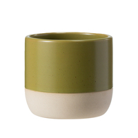Ensemble de tasses à café en céramique vert mat, design moderne, logo personnalisé, détection FCM, tasses à expresso et à thé en grès