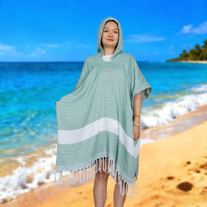 Serviette de plage à capuche de style turc avec logo personnalisé, <span class=keywords><strong>peignoir</strong></span> en coton pour les voyages, la <span class=keywords><strong>natation</strong></span> estivale, la plage, <span class=keywords><strong>peignoir</strong></span> à capuche - Product Image 5
