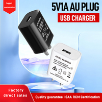 Adaptor Daya Shenzhen Lvxiangyuan Uk Australia EU US JP, Charger Dinding USB 5v 1a 5W Satu Port, Bersertifikasi UL Cul Pse