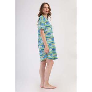 Robe Tunique Élégante pour Femme en Lyocell, Col Montant, Longueur Genou, Manches Courtes, Poches Ovales, Décoration Diamant, ODM pour le Jour - Product Image 2