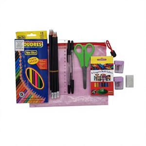 Kit de suministros escolares educativos unisex-6 # 2 lápices, 12 lápices de colores, 8 crayones, regla, 2 sacapuntas, bolsa con cremallera. Listo para enviar. - Product Image 2