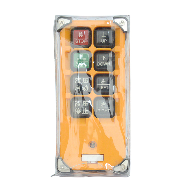 An IP65 Electric Crane Hook Wireless Remote Control with Protective Cover and Transparent Silicone Buttons