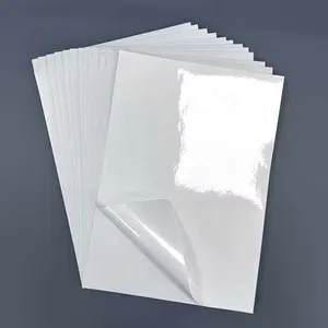 Etiqueta adesiva de papel alto brilhante para impressão a laser em folha A4 etiqueta autoadesiva em rolo de papel em branco
