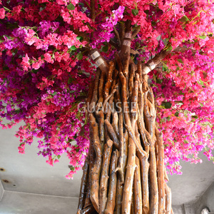 Su misura in legno massello staccabile albero di seta triangolo rosso prugna fiore albero fiore albero per la decorazione della casa - Product Image 2
